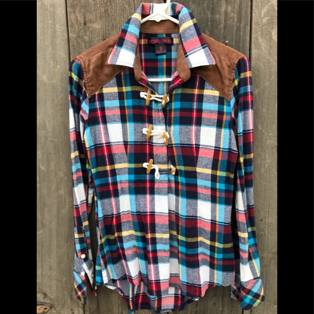 Ladies Rock & Roll Cowgirl multi colored shirt!